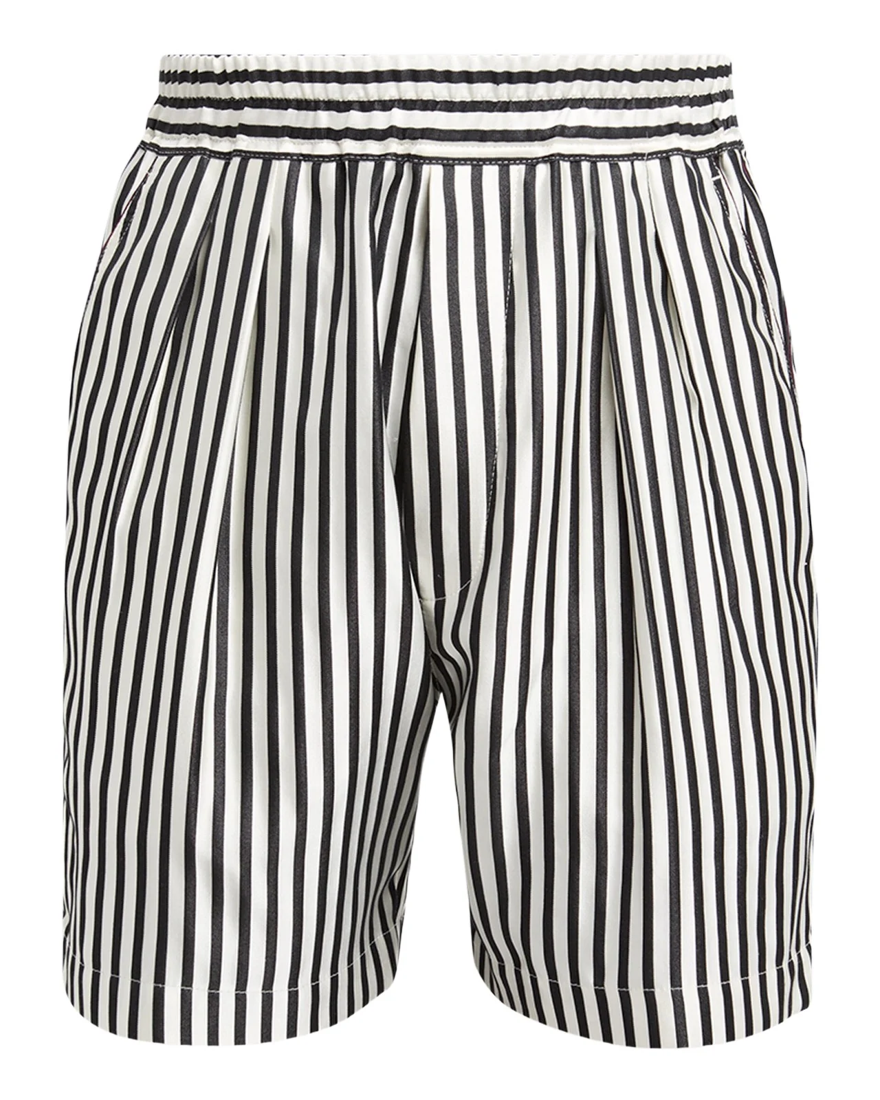 Men's Fluid Striped Silk Lounge Shorts