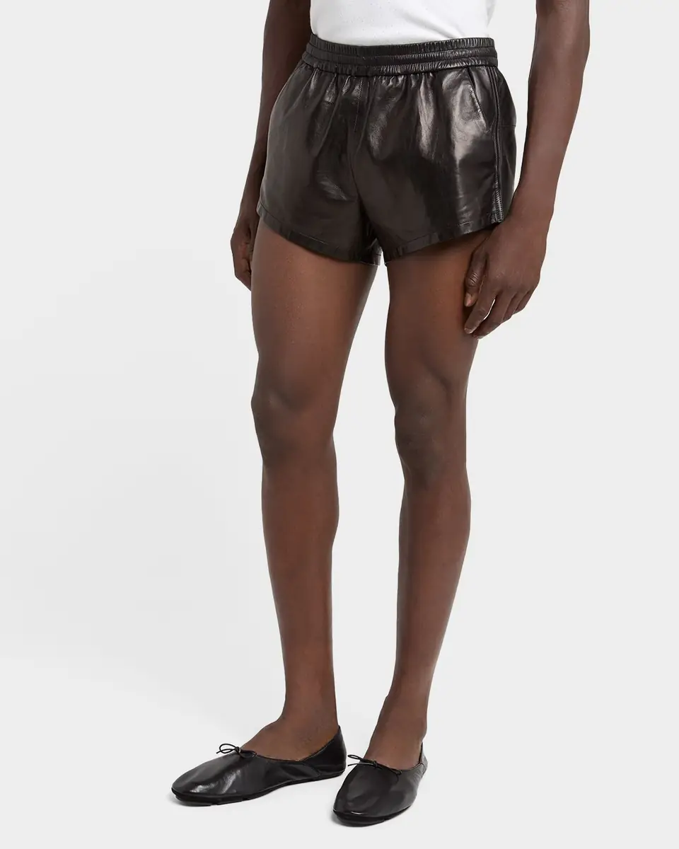 Tom Ford Men's Nappa Leather Mini Pull-On Shorts | Thumbnail 4 Tom Ford Men's Nappa Leather Mini Pull-On Shorts | Thumbnail 4
