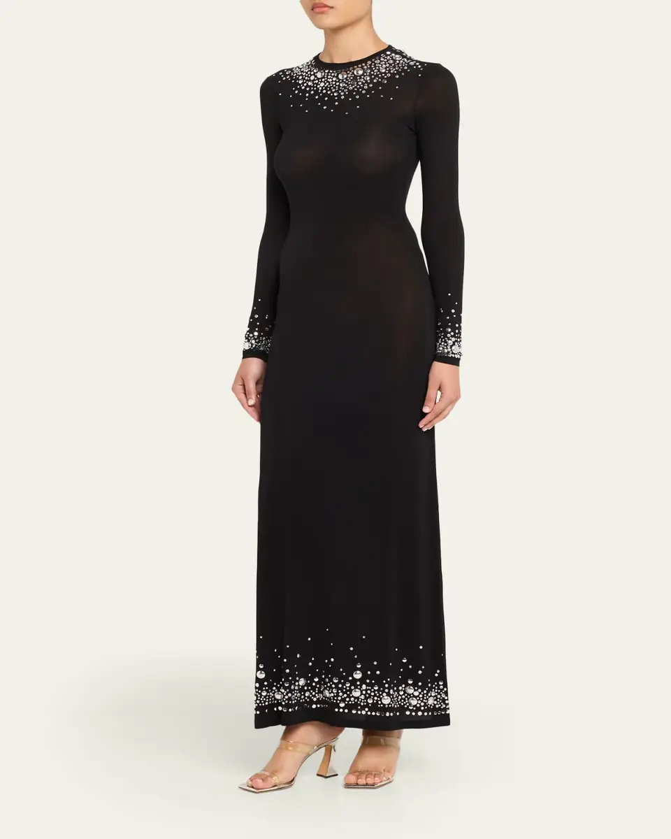 Rabanne Degrade Hotfix Jersey Long-Sleeve Maxi Dress | Thumbnail 7 Rabanne Degrade Hotfix Jersey Long-Sleeve Maxi Dress | Thumbnail 7