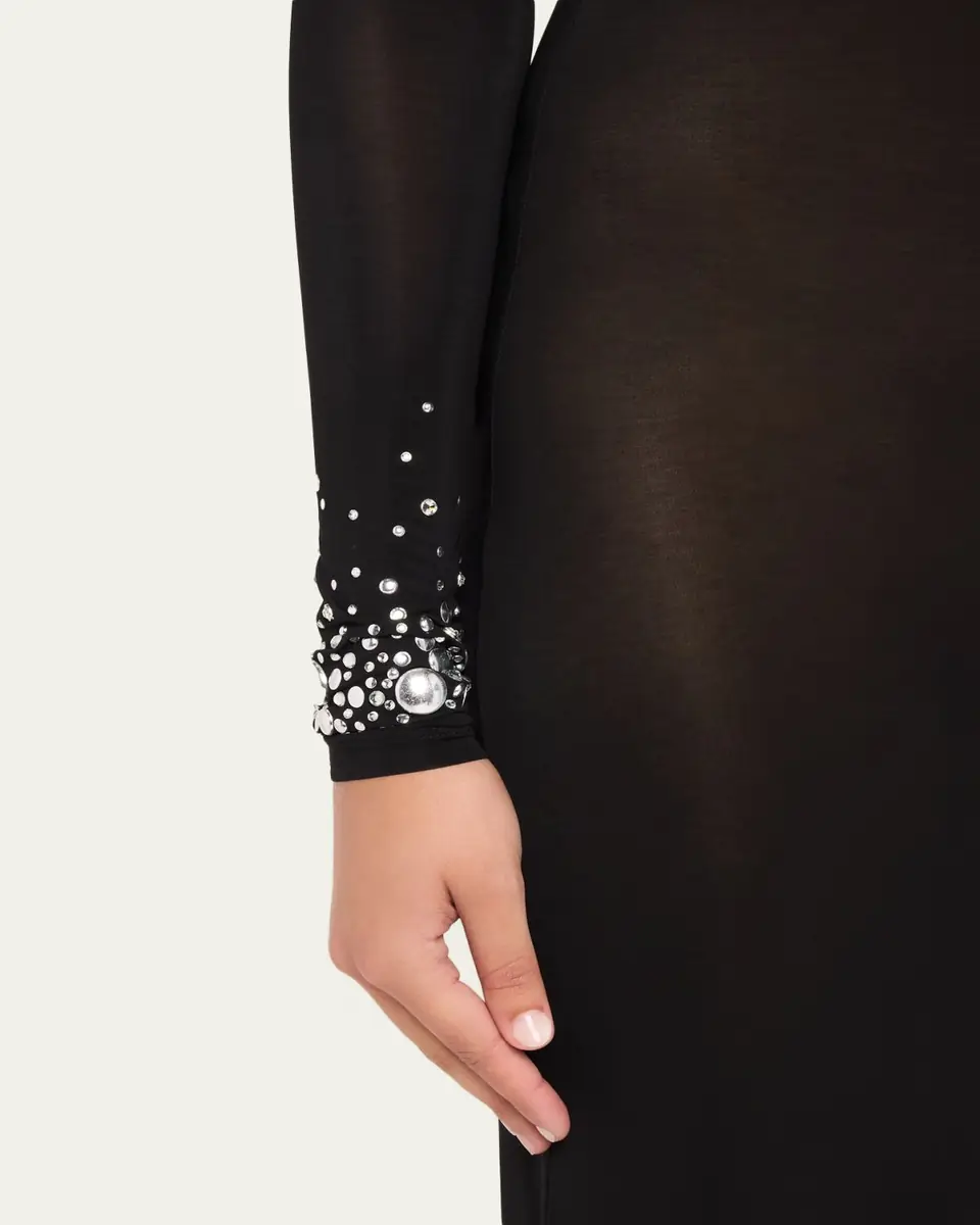 Rabanne Degrade Hotfix Jersey Long-Sleeve Maxi Dress | Thumbnail 8 Rabanne Degrade Hotfix Jersey Long-Sleeve Maxi Dress | Thumbnail 8