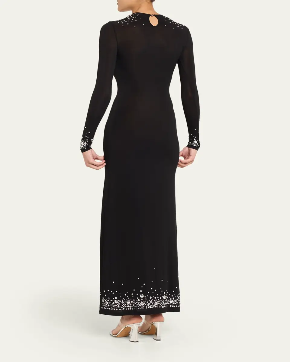 Rabanne Degrade Hotfix Jersey Long-Sleeve Maxi Dress | Thumbnail 9 Rabanne Degrade Hotfix Jersey Long-Sleeve Maxi Dress | Thumbnail 9