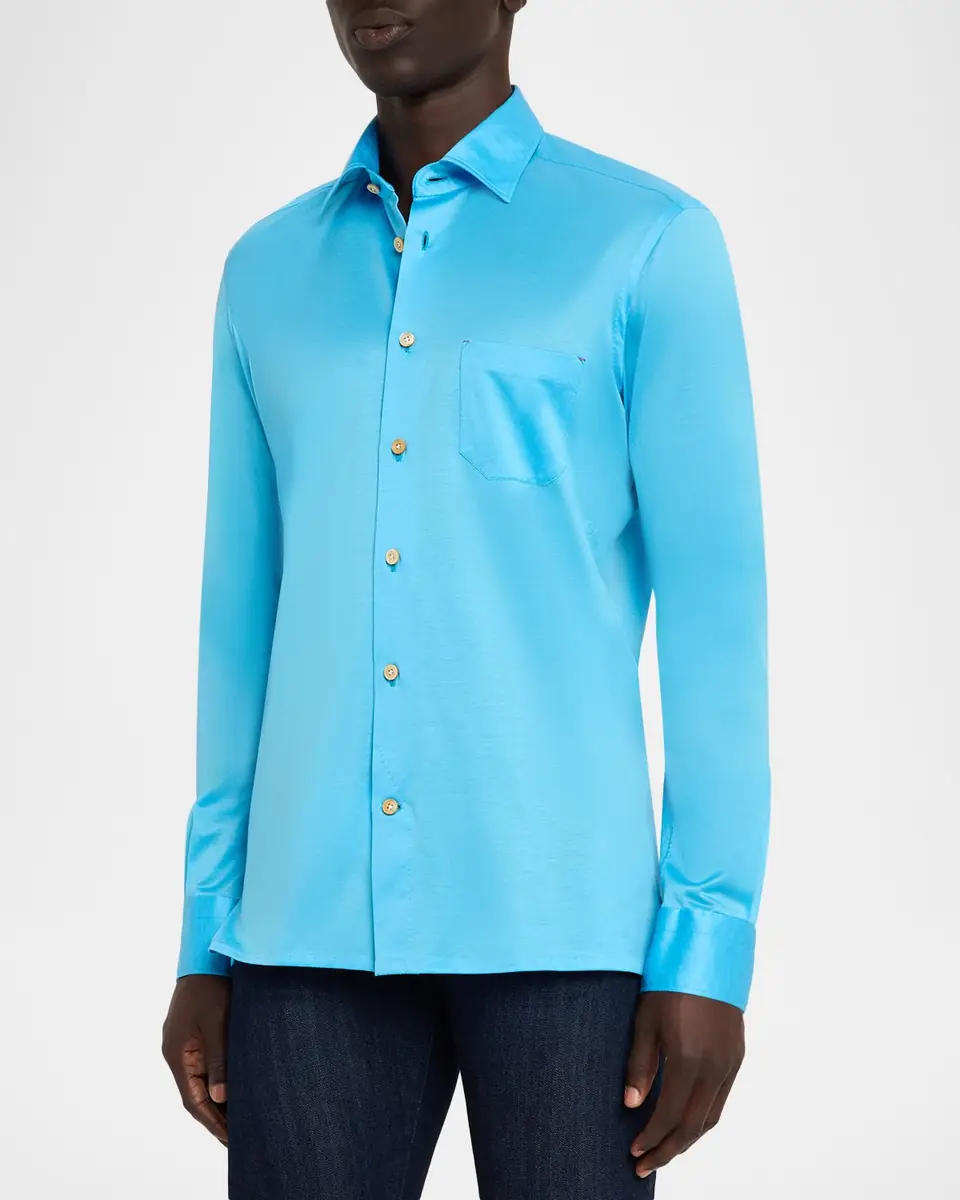 Sartorio Men's Cotton Pocket Button-Down Shirt | Thumbnail 3