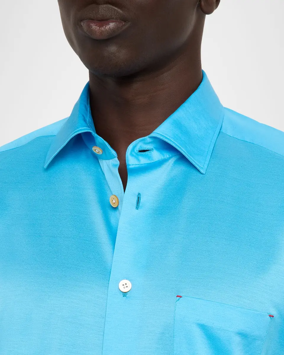 Sartorio Men's Cotton Pocket Button-Down Shirt | Thumbnail 4