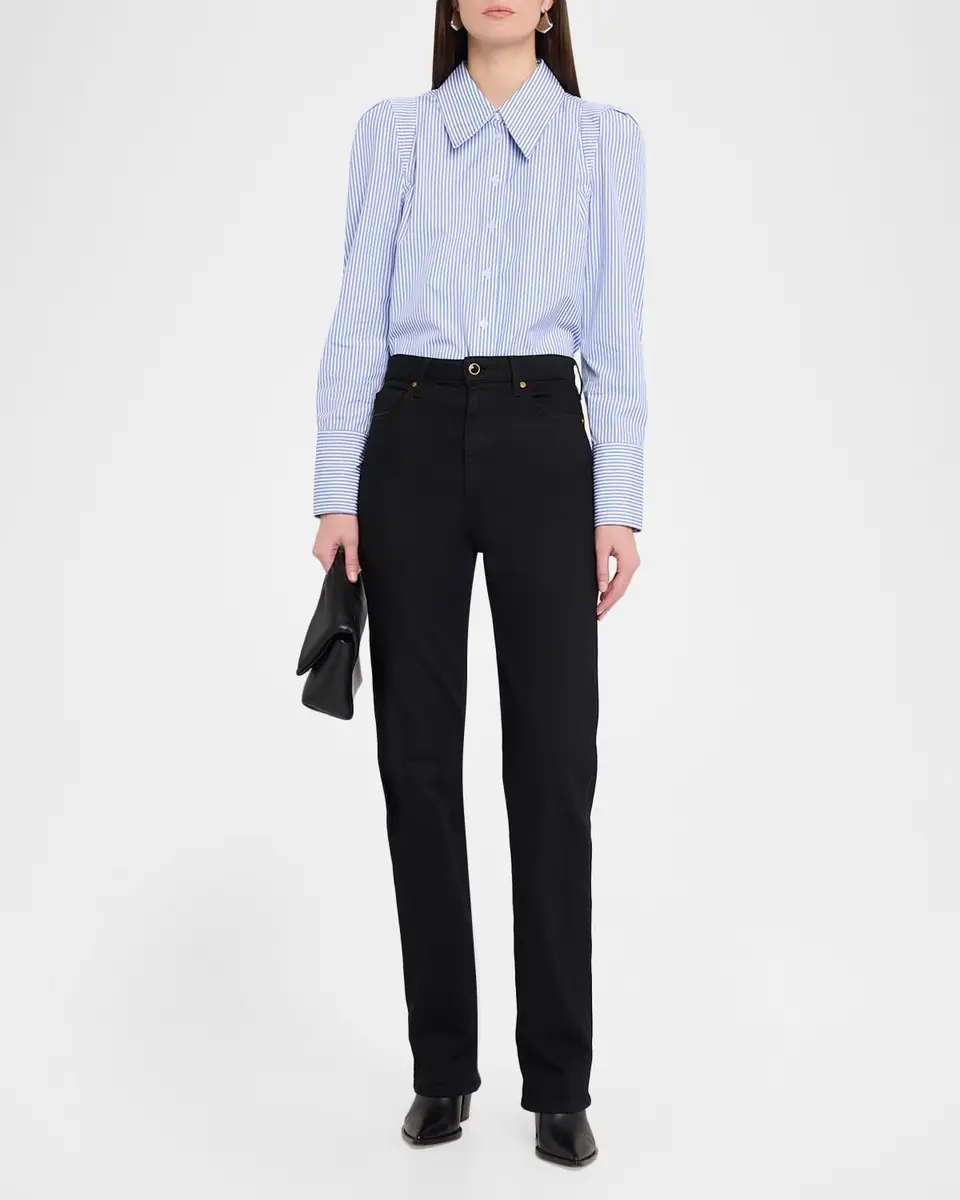 SMYTHE Striped Box Pleat Shirt | Thumbnail 2 SMYTHE Striped Box Pleat Shirt | Thumbnail 2