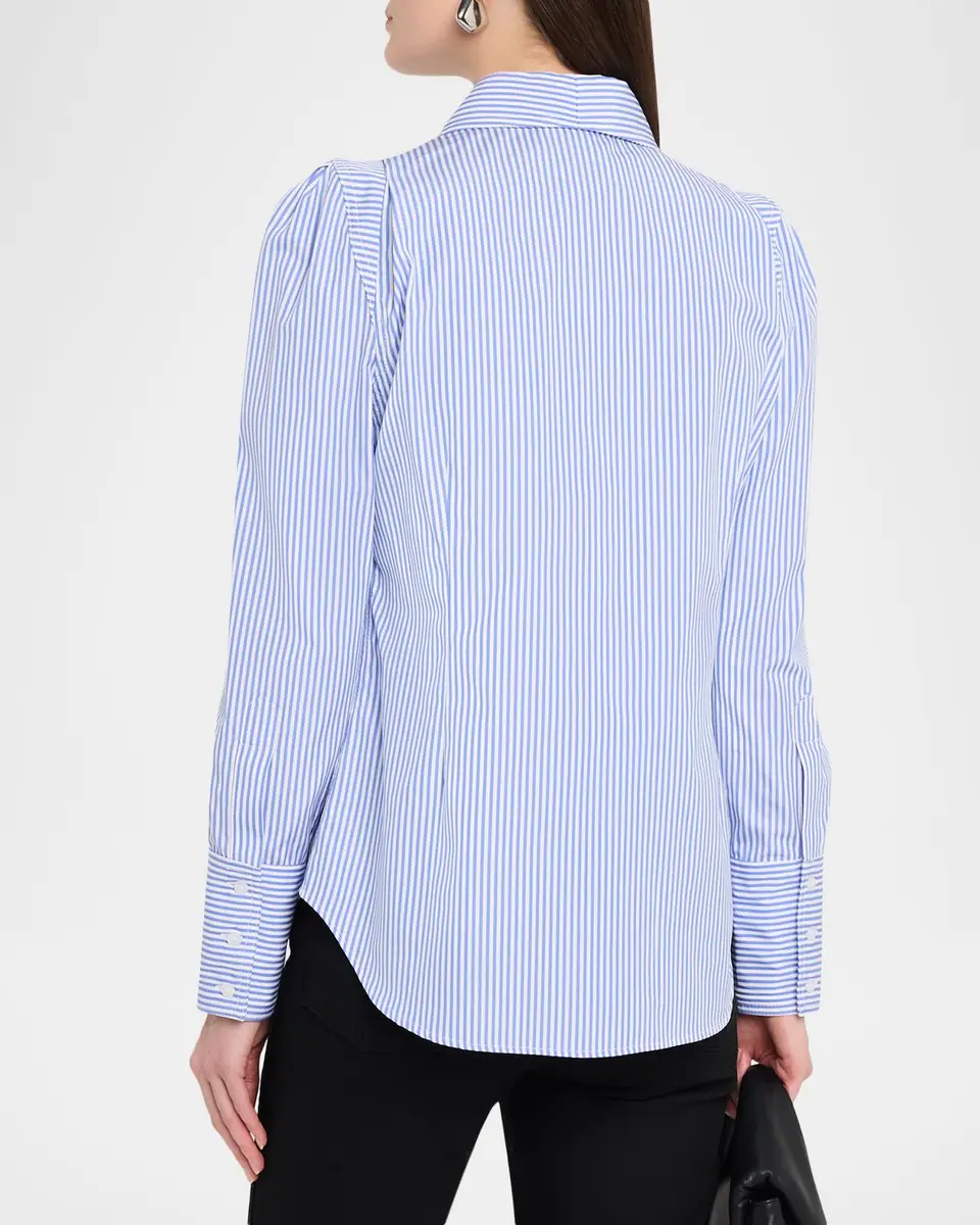 SMYTHE Striped Box Pleat Shirt | Thumbnail 3 SMYTHE Striped Box Pleat Shirt | Thumbnail 3