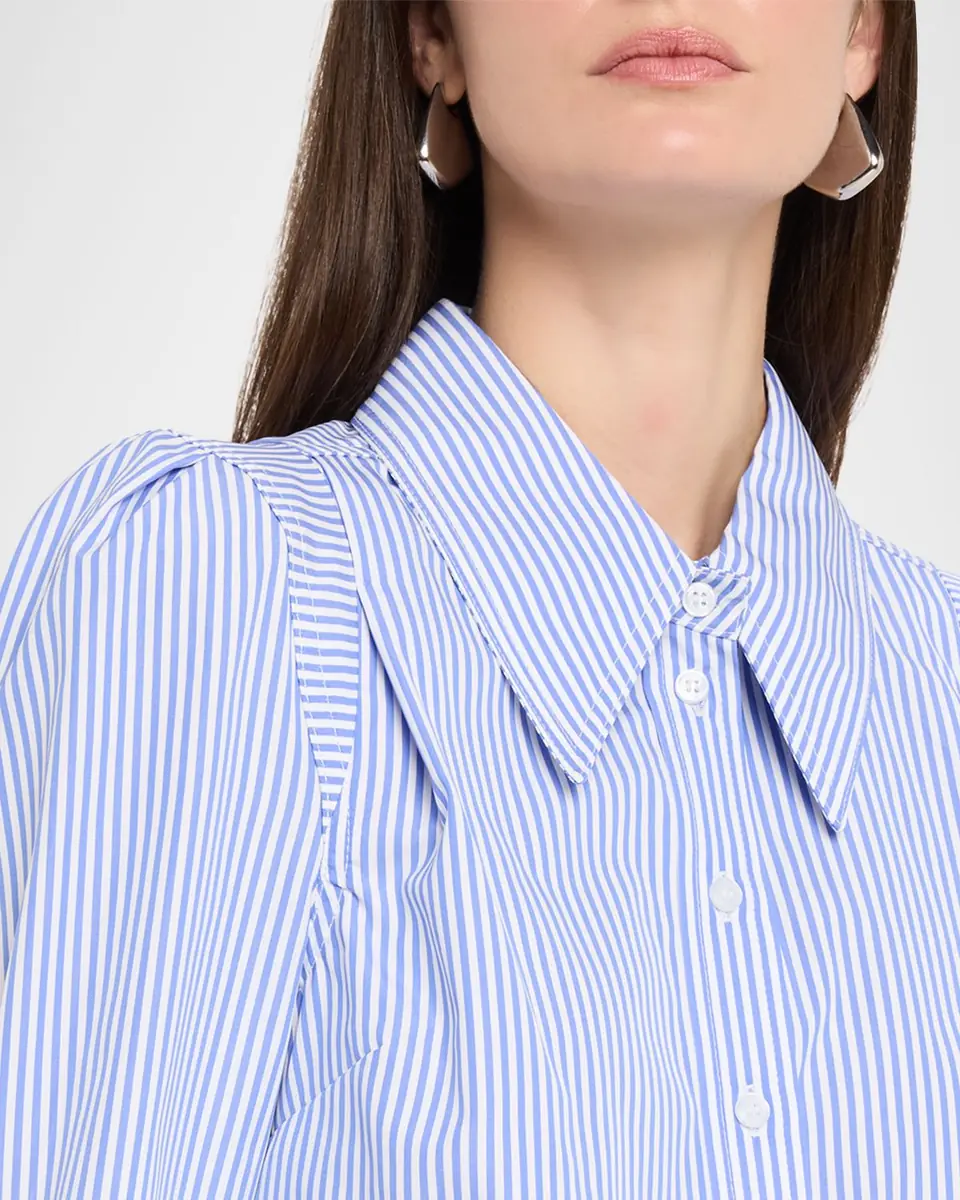 SMYTHE Striped Box Pleat Shirt | Thumbnail 5 SMYTHE Striped Box Pleat Shirt | Thumbnail 5