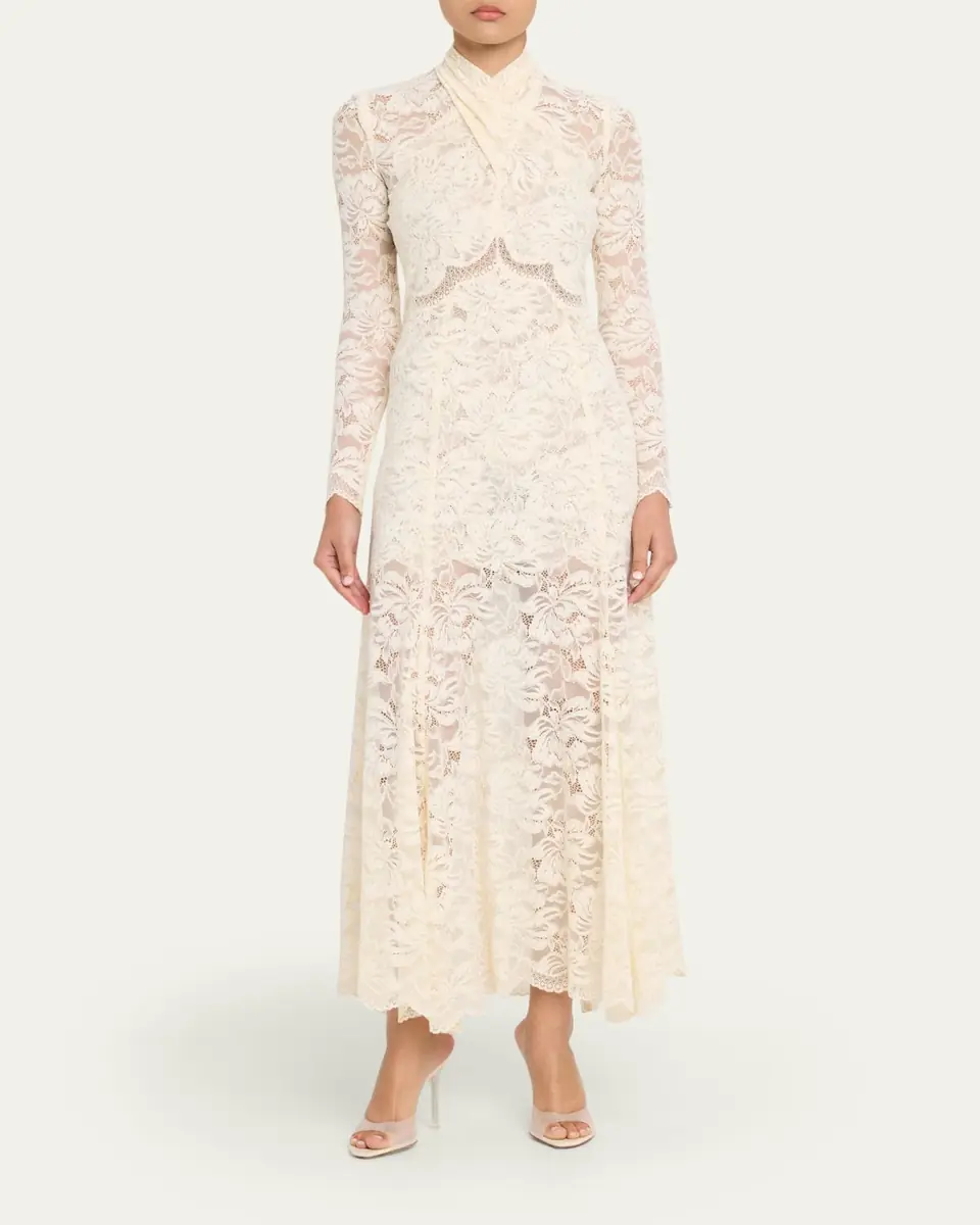 Rabanne Layered Lace Maxi Dress | Thumbnail 6
