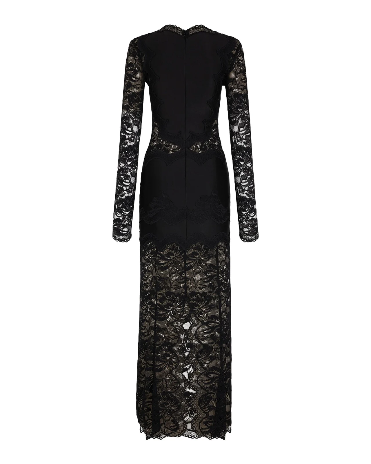 Long-Sleeve Stretch Lace Jersey Maxi Dress Long-Sleeve Stretch Lace Jersey Maxi Dress