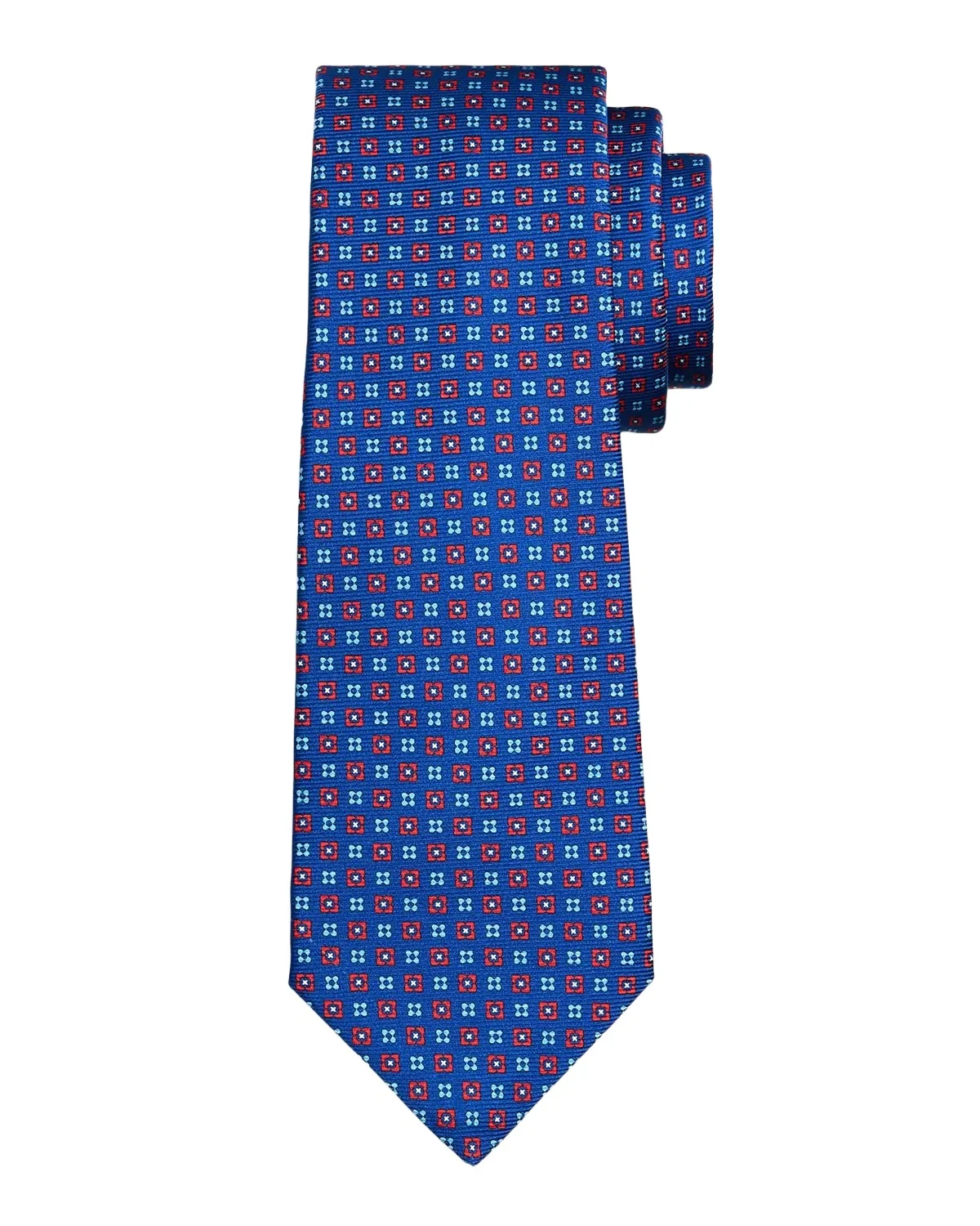Men's Micro-Geometric Floral Silk 7-Fold Tie Men's Micro-Geometric Floral Silk 7-Fold Tie