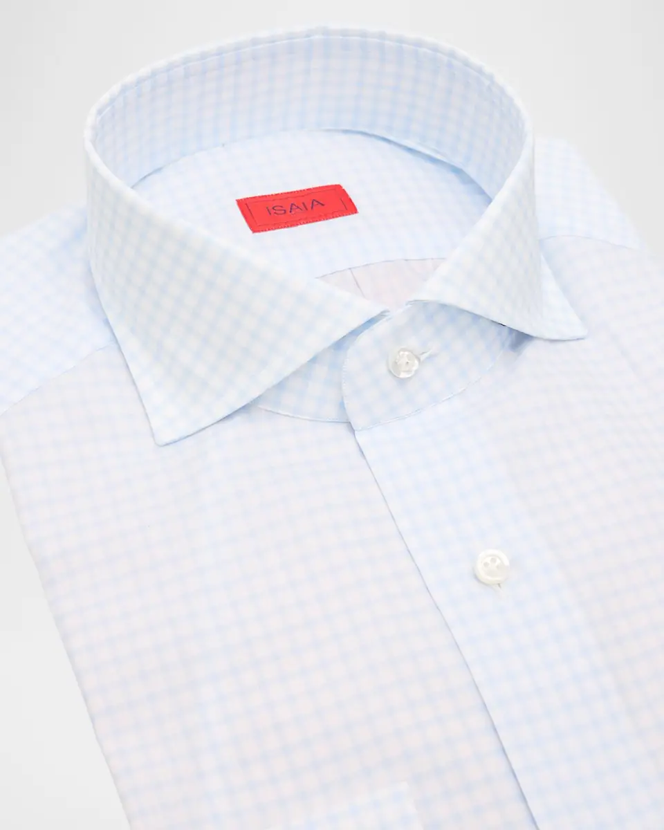 Isaia Men's Grid Check Cotton Dress Shirt | Thumbnail 2 Isaia Men's Grid Check Cotton Dress Shirt | Thumbnail 2