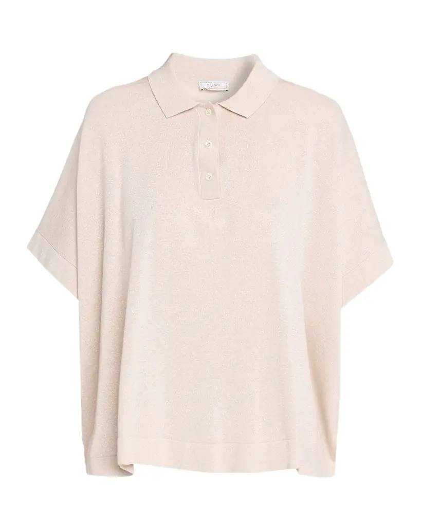 Peserico Lurex and Cotton Vanisé Polo Shirt | Image 1 Peserico Lurex and Cotton Vanisé Polo Shirt | Image 1