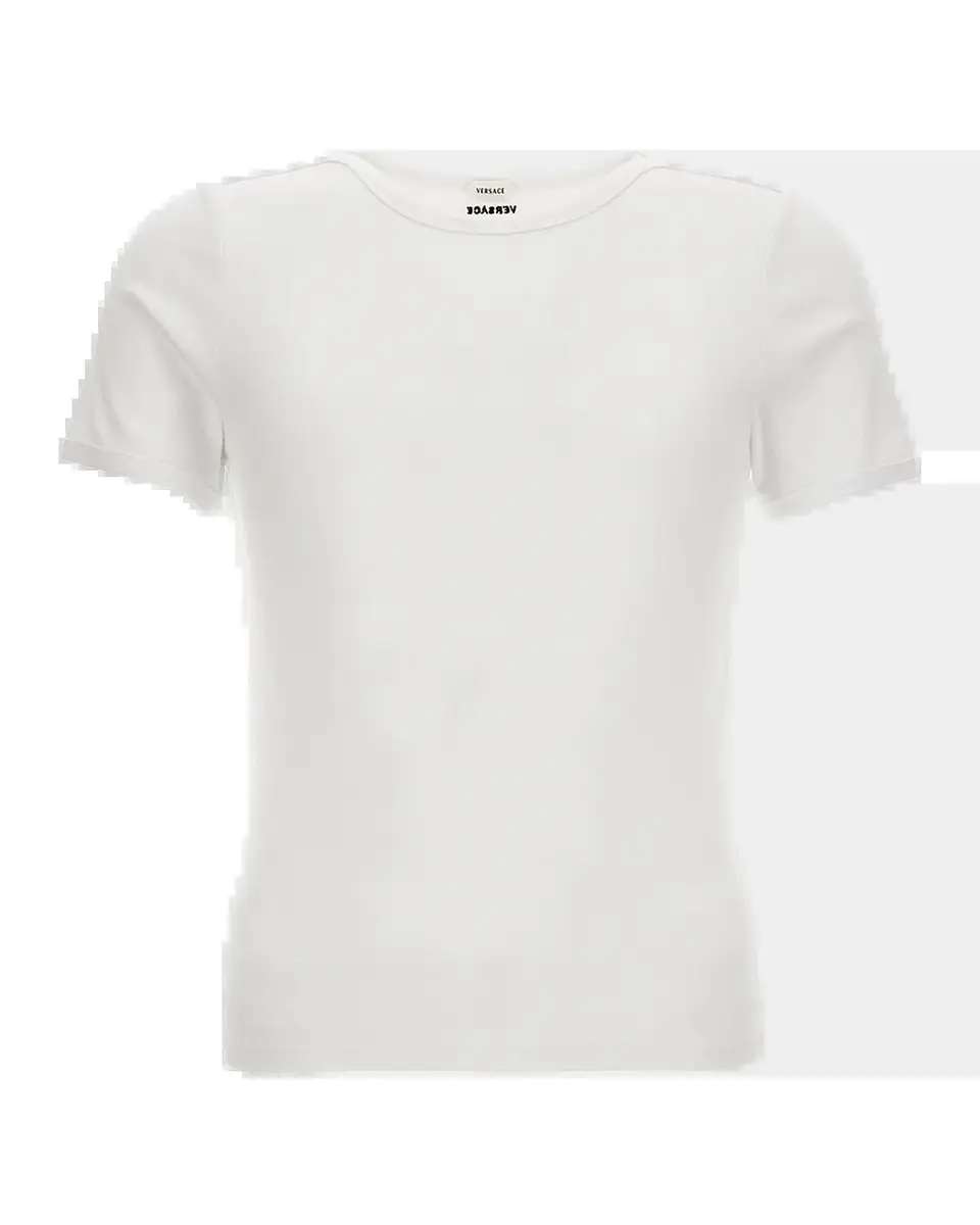 Versace Men's Ribbed Crewneck T-Shirt | Thumbnail 2 Versace Men's Ribbed Crewneck T-Shirt | Thumbnail 2