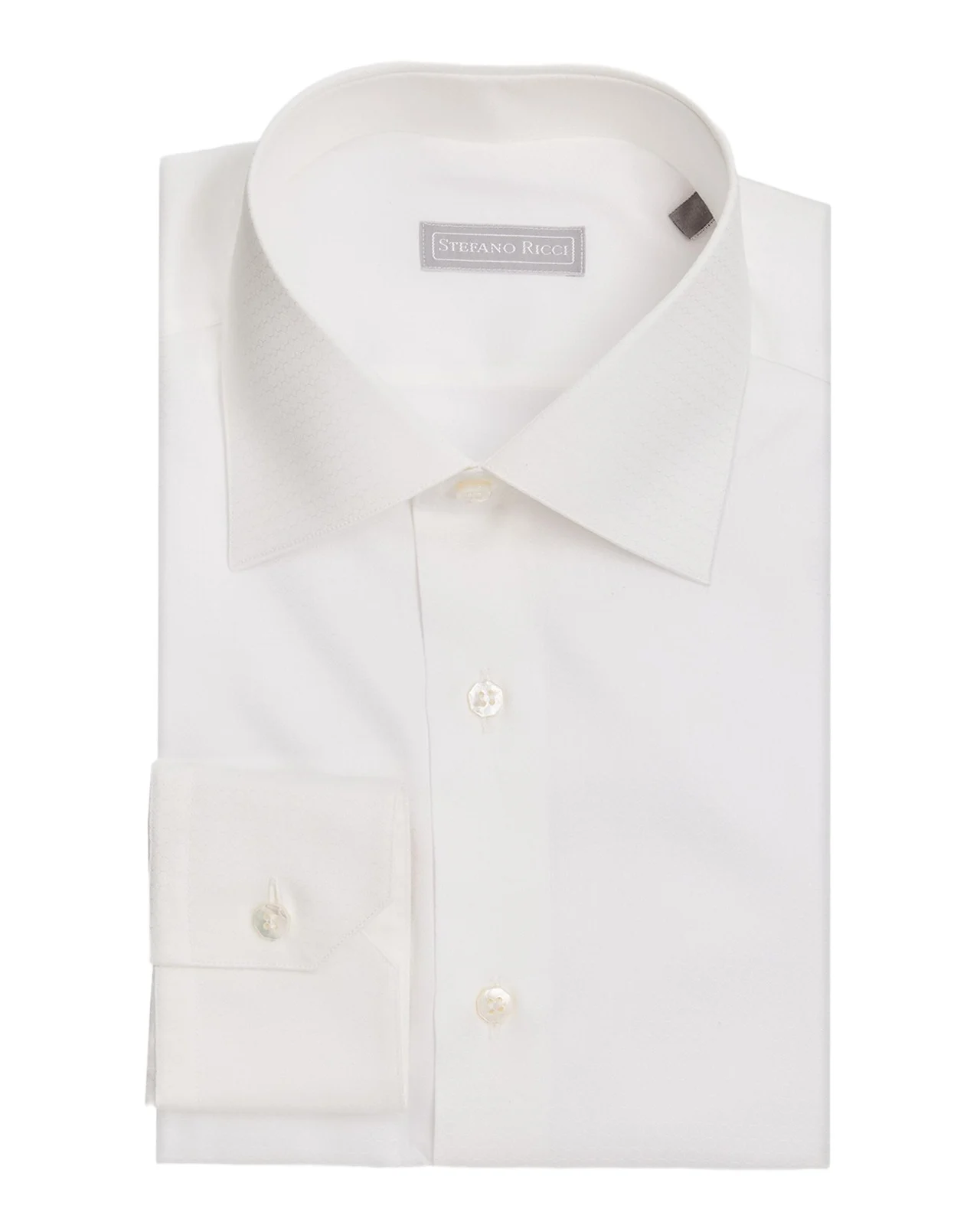 Men's Cotton Tonal Geometric Jacquard Dress Shirt