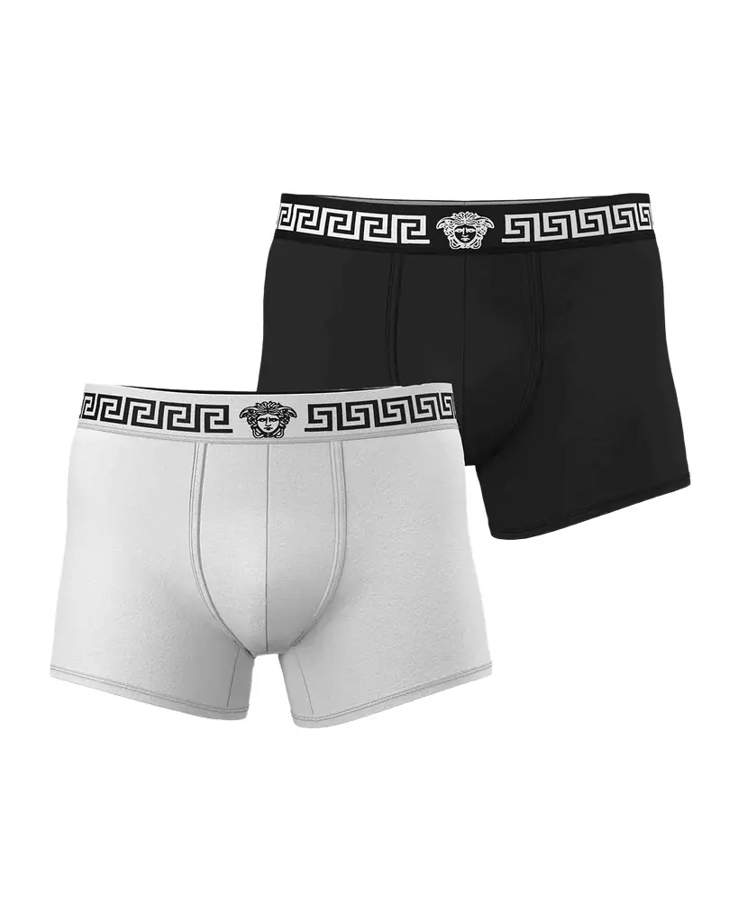 Versace Men 's Medusa La Greca 2-Pack Bicolor Boxer Briefs | Image 1 Versace Men 's Medusa La Greca 2-Pack Bicolor Boxer Briefs | Image 1