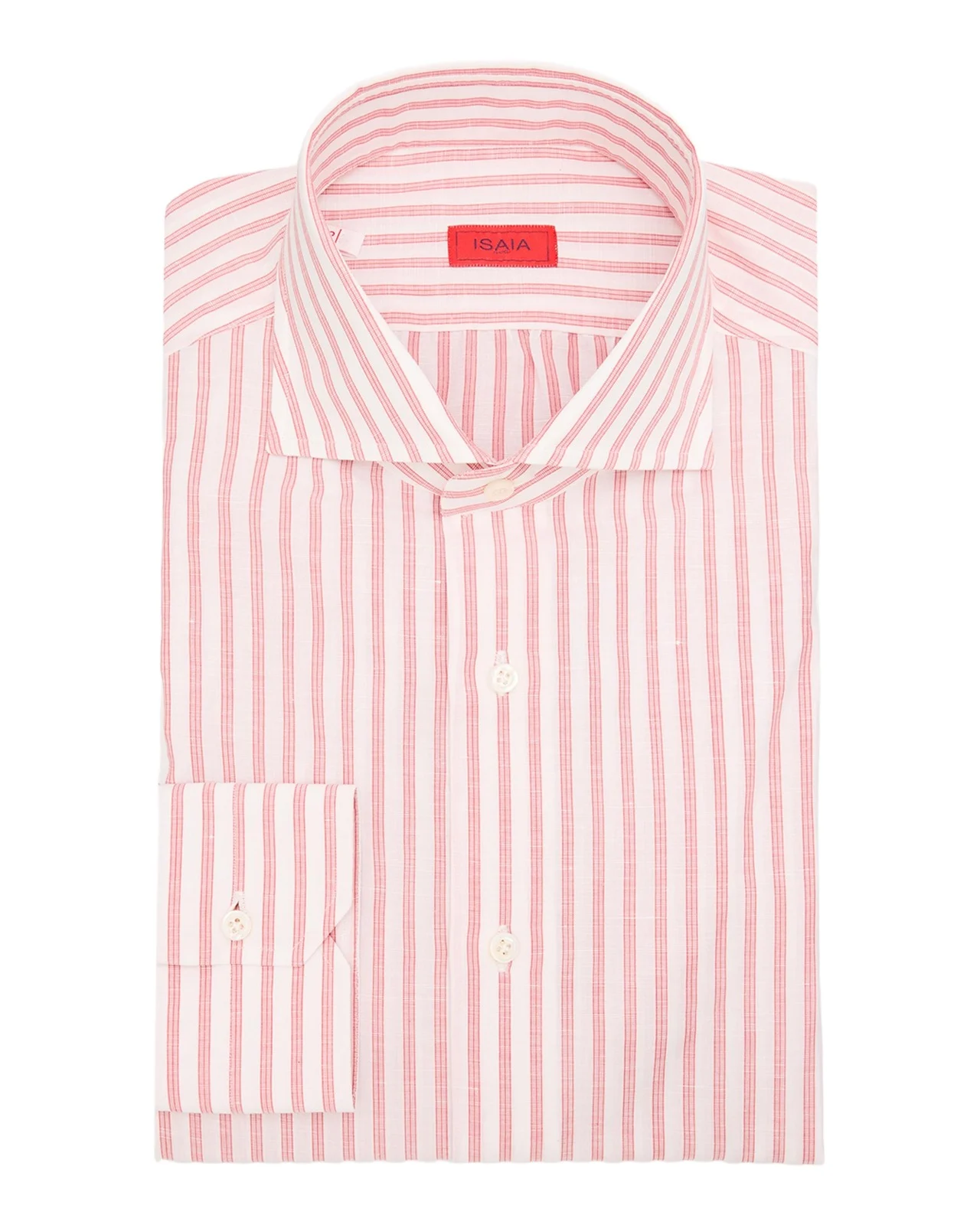 Men's Candy Stripe Cotton and Linen Dress Shirt Men's Candy Stripe Cotton and Linen Dress Shirt