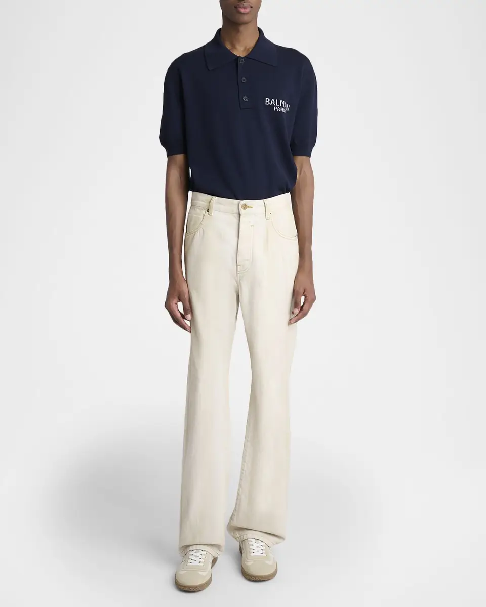 Balmain Men's Relaxed Faded Denim Jeans | Thumbnail 2