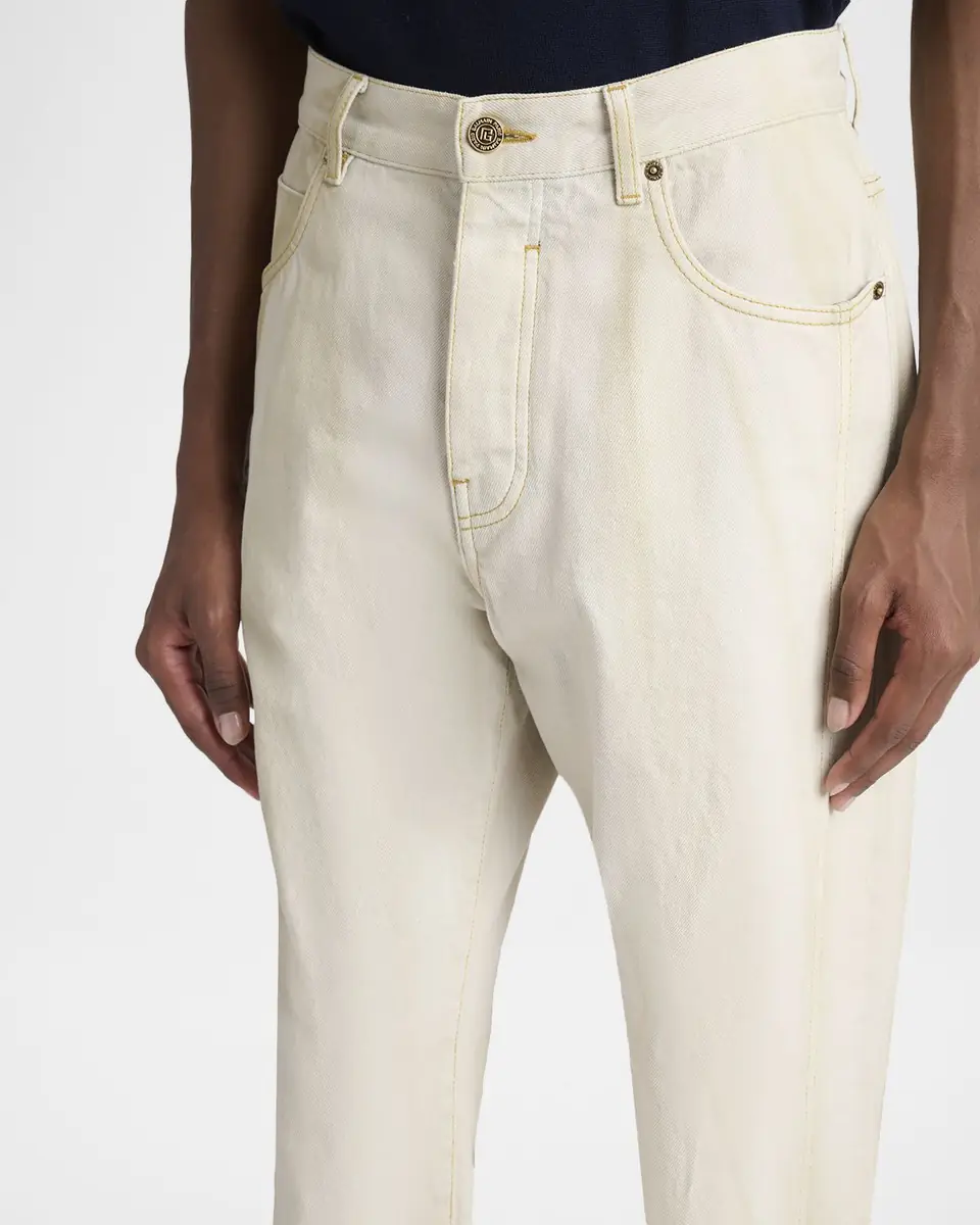 Balmain Men's Relaxed Faded Denim Jeans | Thumbnail 5