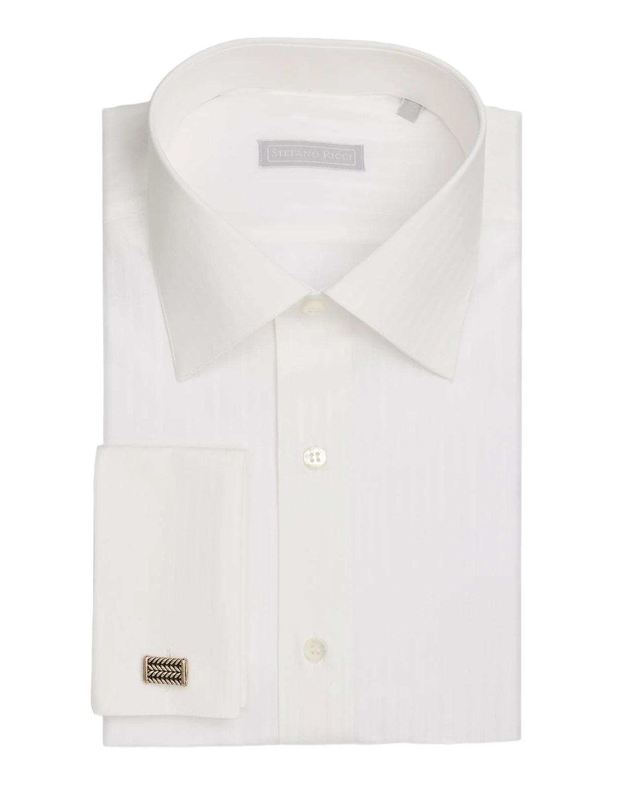 Men's Cotton Tonal Stripe Jacquard Dress Shirt