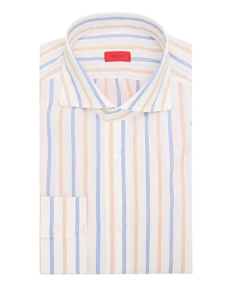 Isaia Men's Variegated Stripe Cotton Dress Shirt | Thumbnail 3 Isaia Men's Variegated Stripe Cotton Dress Shirt | Thumbnail 3