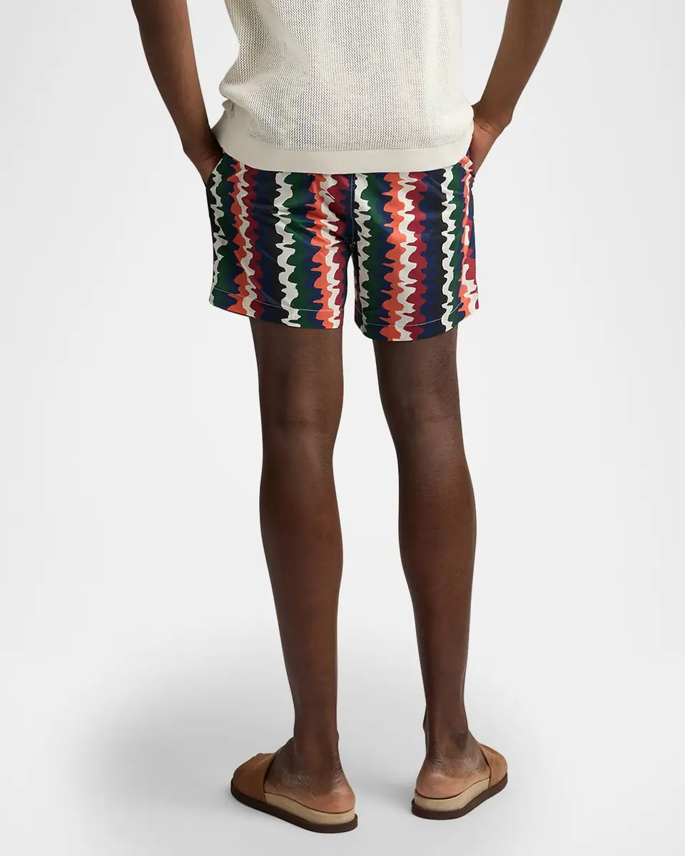 Onia Men's Charles 5" Inseam Abstract Stripe Swim Trunks | Thumbnail 3 Onia Men's Charles 5" Inseam Abstract Stripe Swim Trunks | Thumbnail 3