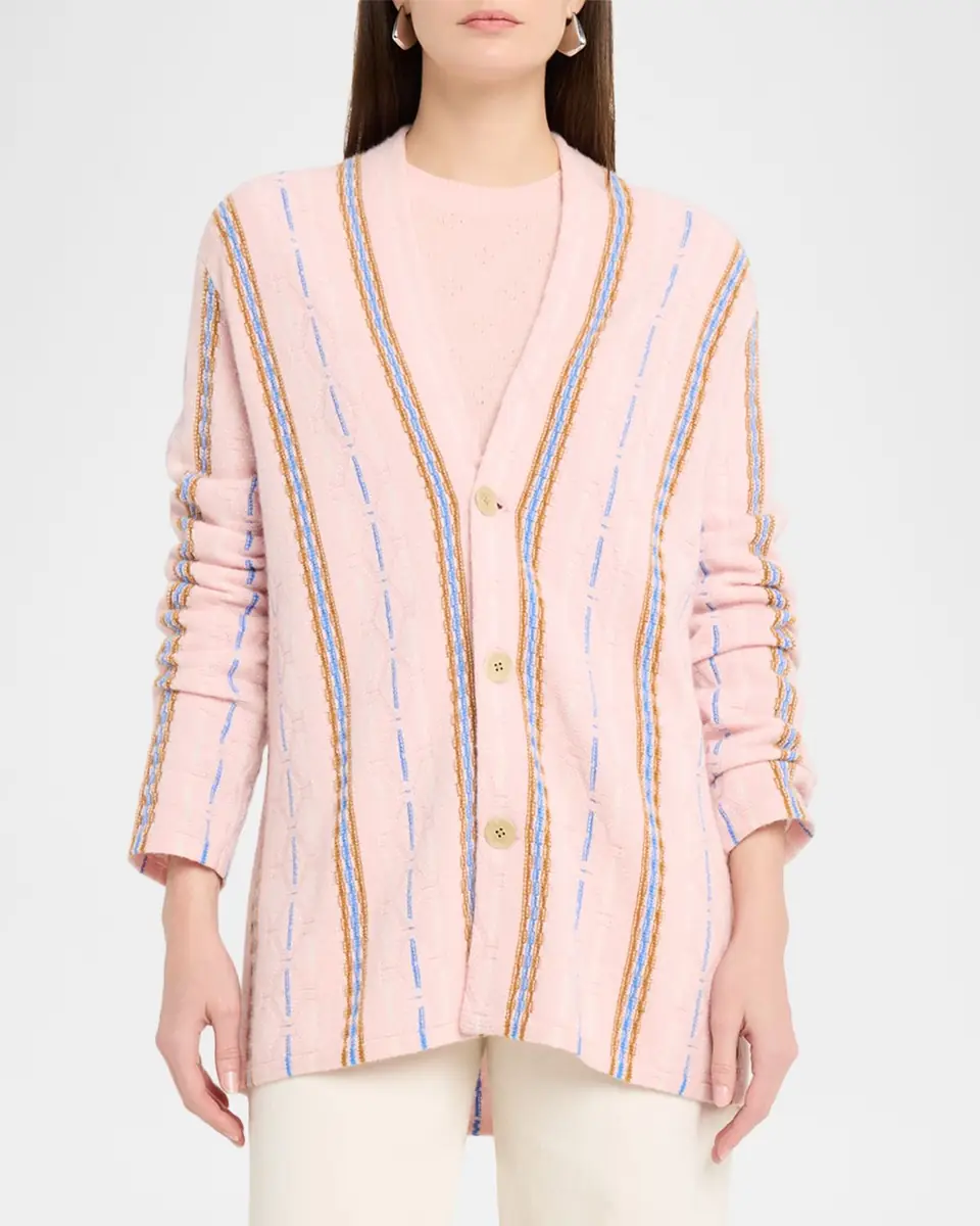 Guest in Residence Baja Everywear Cashmere Jacquard Cardigan | Thumbnail 4 Guest in Residence Baja Everywear Cashmere Jacquard Cardigan | Thumbnail 4