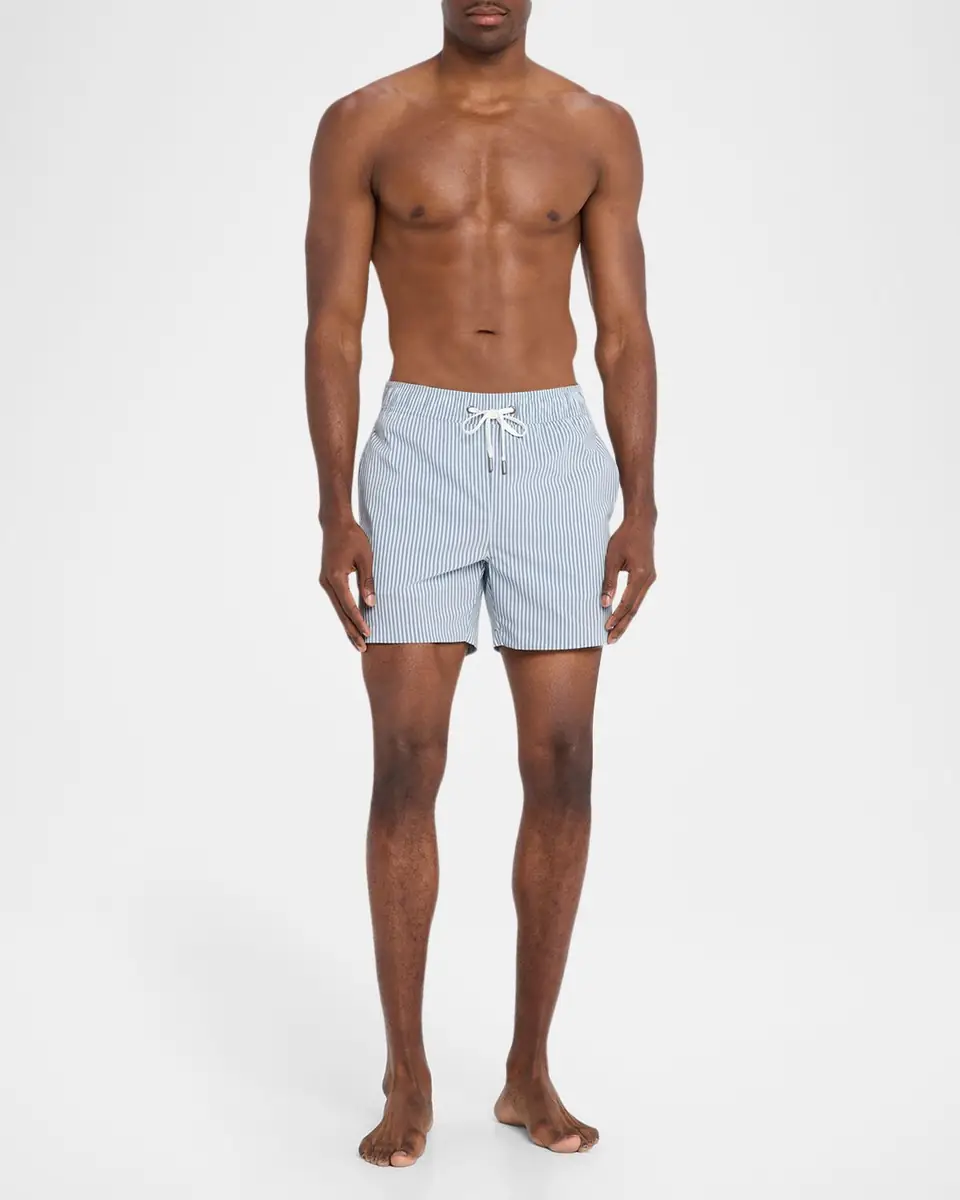 Onia Men's Charles 5" Inseam Stripe Swim Trunks | Thumbnail 2 Onia Men's Charles 5" Inseam Stripe Swim Trunks | Thumbnail 2