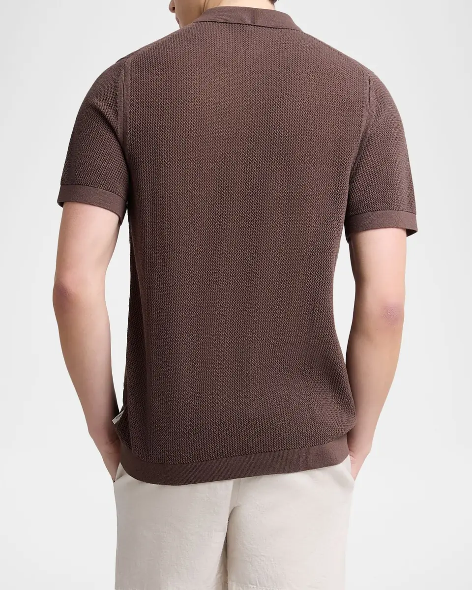 Onia Men's Cotton Crochet Knit Short-Sleeve Shirt | Thumbnail 3 Onia Men's Cotton Crochet Knit Short-Sleeve Shirt | Thumbnail 3