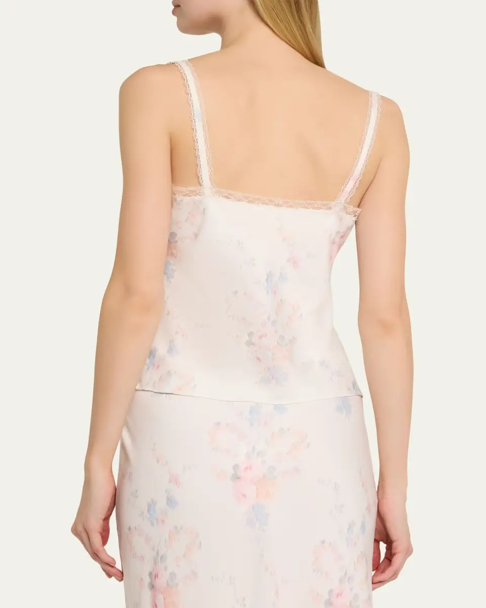 LoveShackFancy Lirena Lace-Trim Sleeveless Satin Top | Thumbnail 7
