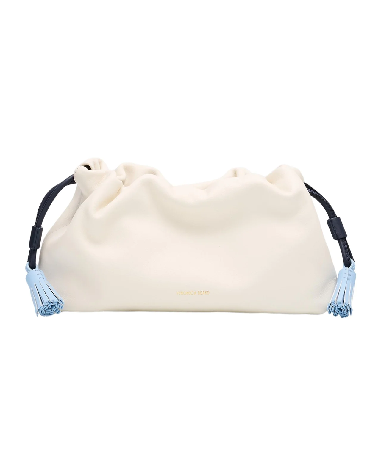 Veronica Beard Stash Small Drawstring Leather Clutch Bag