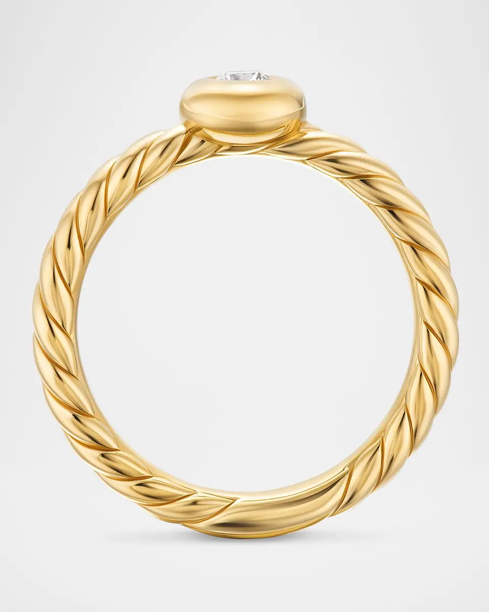 David Yurman Petite Cable Ring with Diamond in 18K Gold | Thumbnail 5