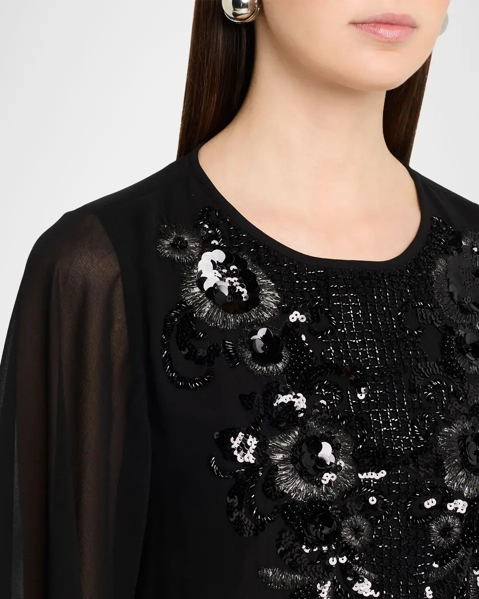 Ungaro Nastasia Sheer-Sleeve Bead & Sequin Blouse | Thumbnail 4 Ungaro Nastasia Sheer-Sleeve Bead & Sequin Blouse | Thumbnail 4