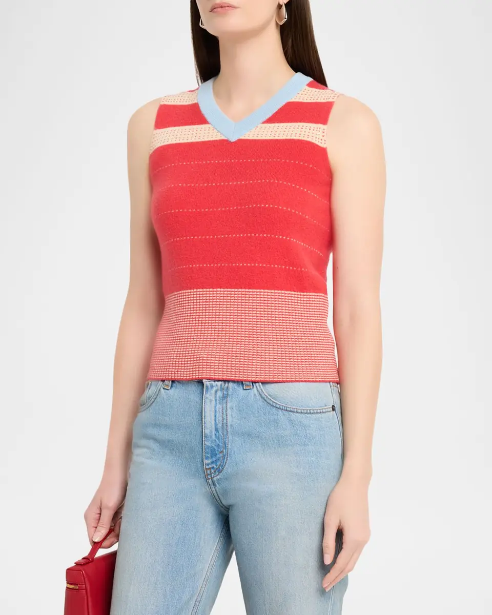 Guest in Residence Collegiate Striped Cashmere Vest | Thumbnail 4 Guest in Residence Collegiate Striped Cashmere Vest | Thumbnail 4