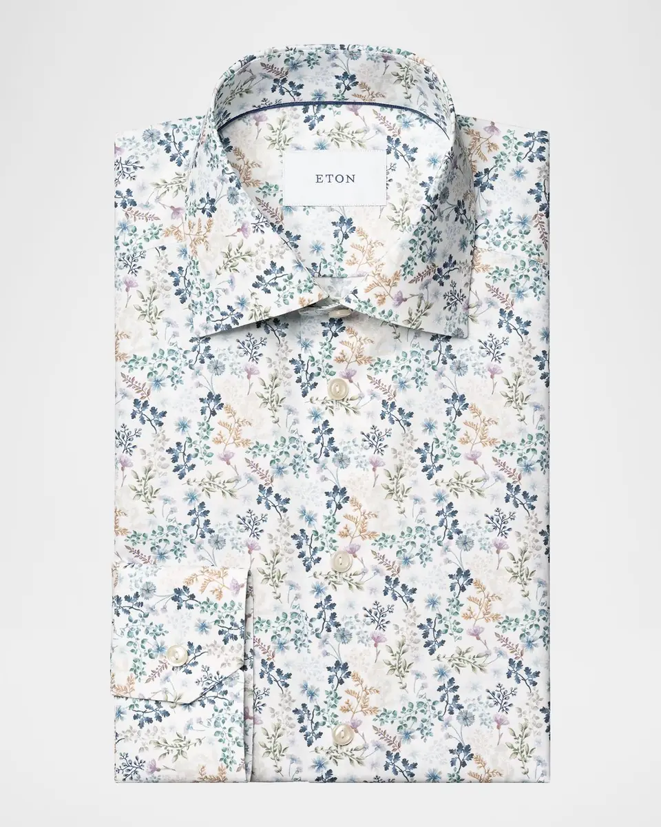 Eton Men's Contemporary Fit Floral Twill Dress Shirt | Thumbnail 2 Eton Men's Contemporary Fit Floral Twill Dress Shirt | Thumbnail 2