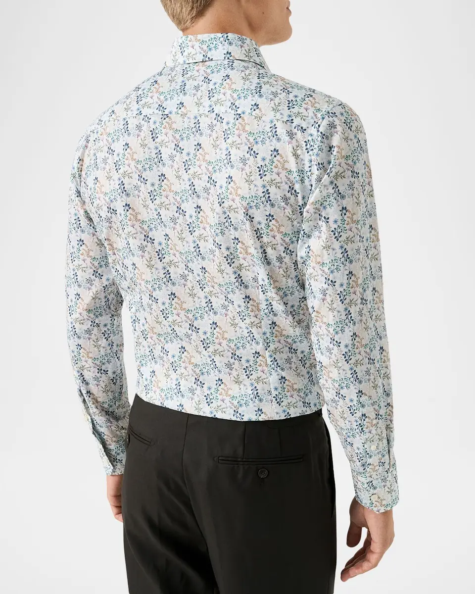 Eton Men's Contemporary Fit Floral Twill Dress Shirt | Thumbnail 3 Eton Men's Contemporary Fit Floral Twill Dress Shirt | Thumbnail 3