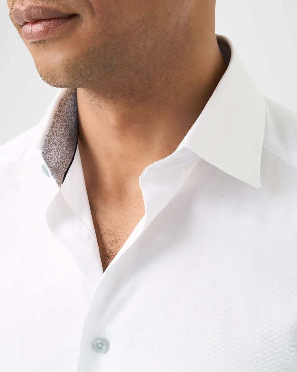 Eton Men's Contemporary Fit Floral-Lined Signature Twill Dress Shirt | Thumbnail 5