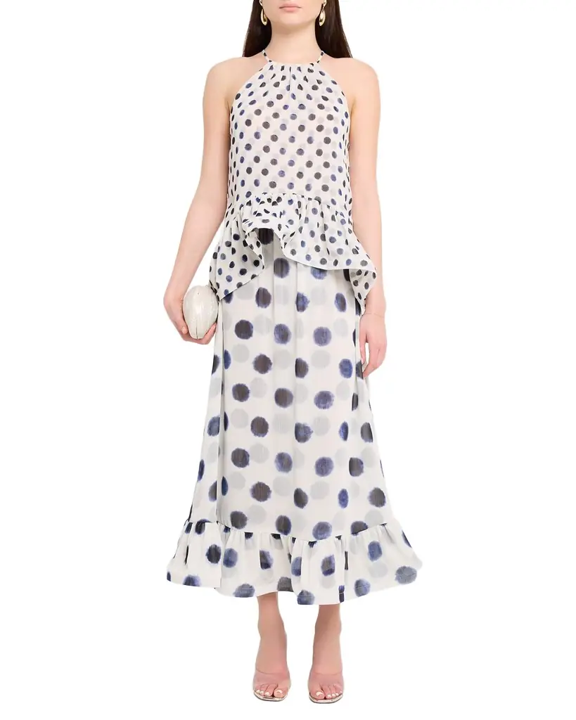 Hope Polka-Dot Chiffon Maxi Skirt Hope Polka-Dot Chiffon Maxi Skirt