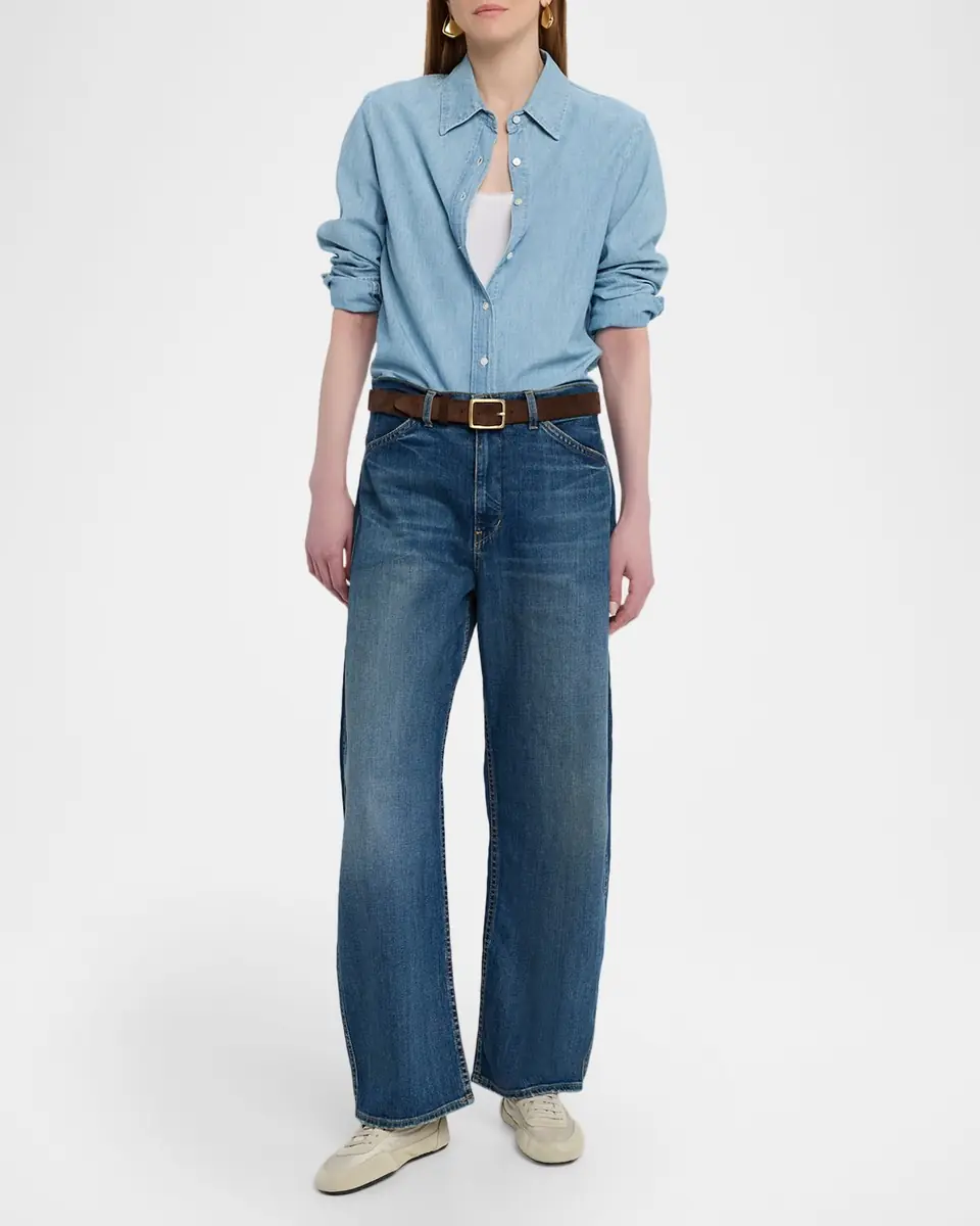 Nili Lotan Monti Chambray Button-Down Shirt | Thumbnail 2 Nili Lotan Monti Chambray Button-Down Shirt | Thumbnail 2