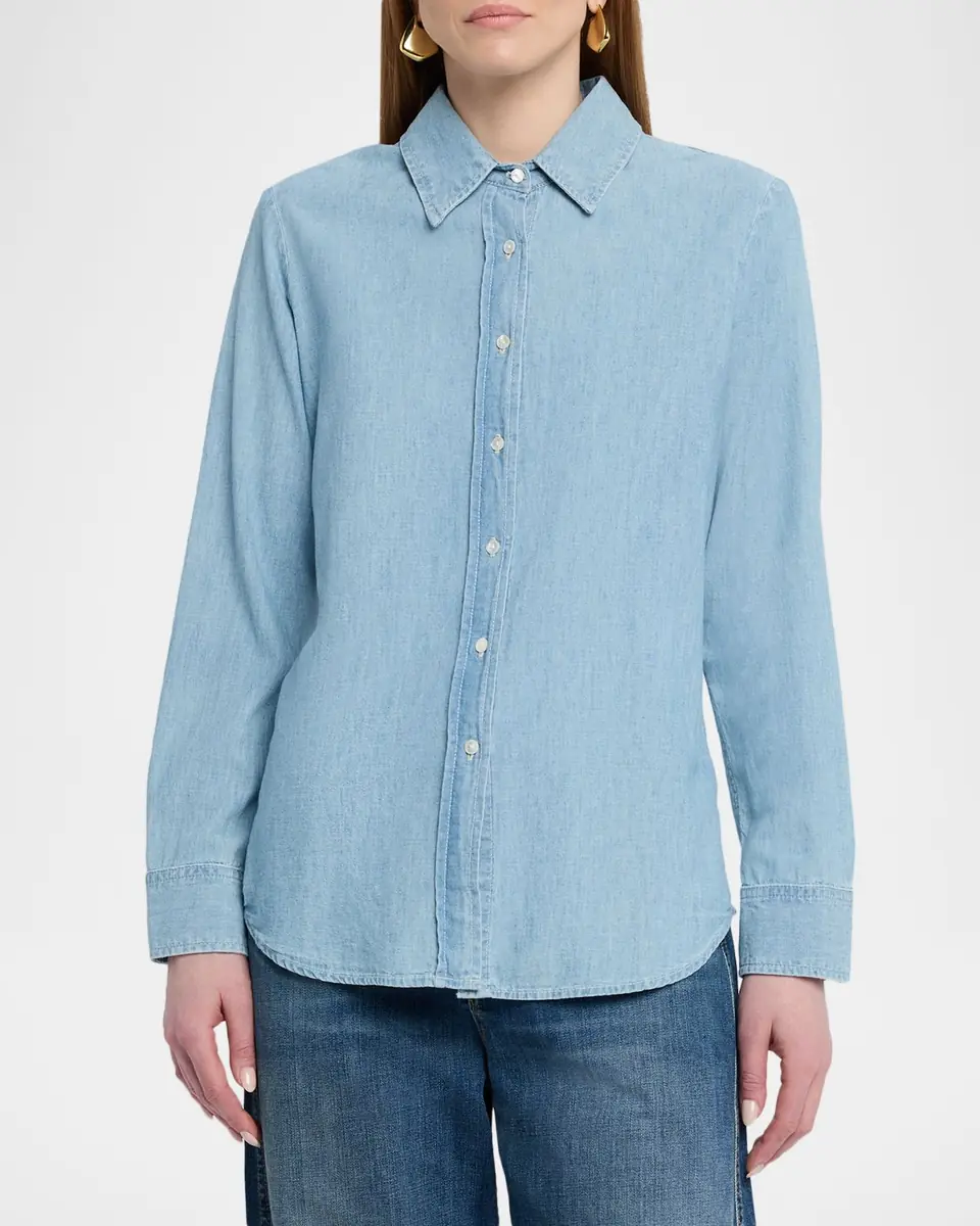 Nili Lotan Monti Chambray Button-Down Shirt | Thumbnail 4 Nili Lotan Monti Chambray Button-Down Shirt | Thumbnail 4