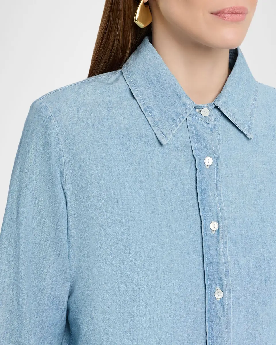 Nili Lotan Monti Chambray Button-Down Shirt | Thumbnail 5 Nili Lotan Monti Chambray Button-Down Shirt | Thumbnail 5
