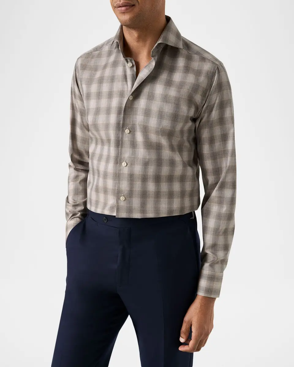 Eton Men's Slim Fit Check Twill Dress Shirt | Thumbnail 4 Eton Men's Slim Fit Check Twill Dress Shirt | Thumbnail 4