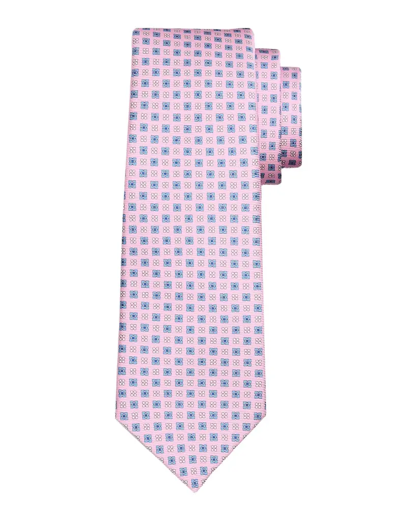 Kiton Men's Geometric Floral Silk 7-Fold Tie