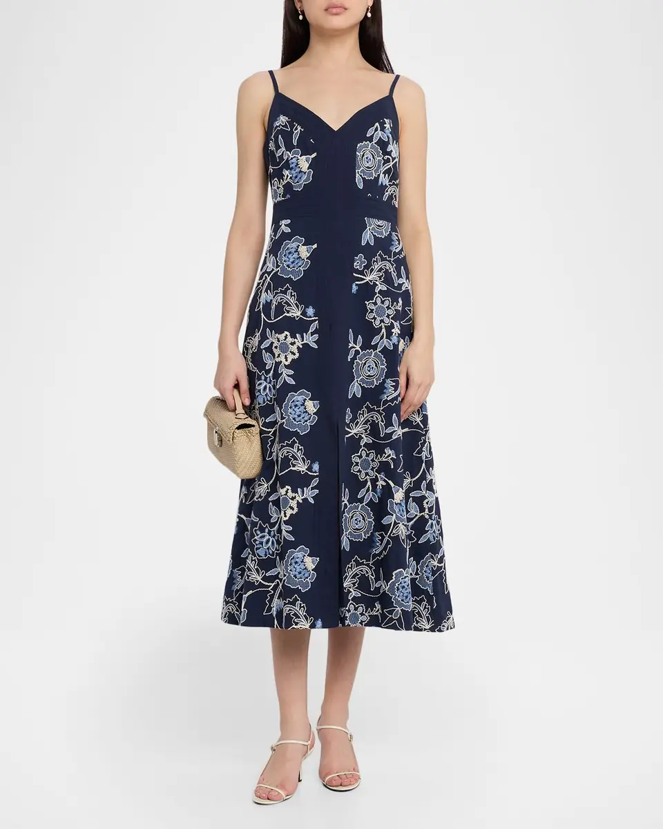 Tanya Taylor Madden Embroidered Midi Dress | Thumbnail 2