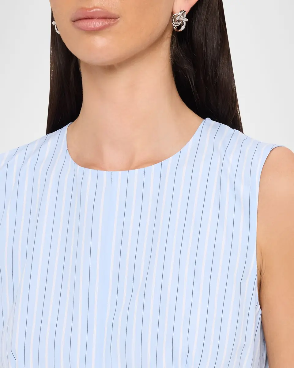 Adam Lippes Aliena Striped Cotton Sleeveless Midi Dress | Thumbnail 5