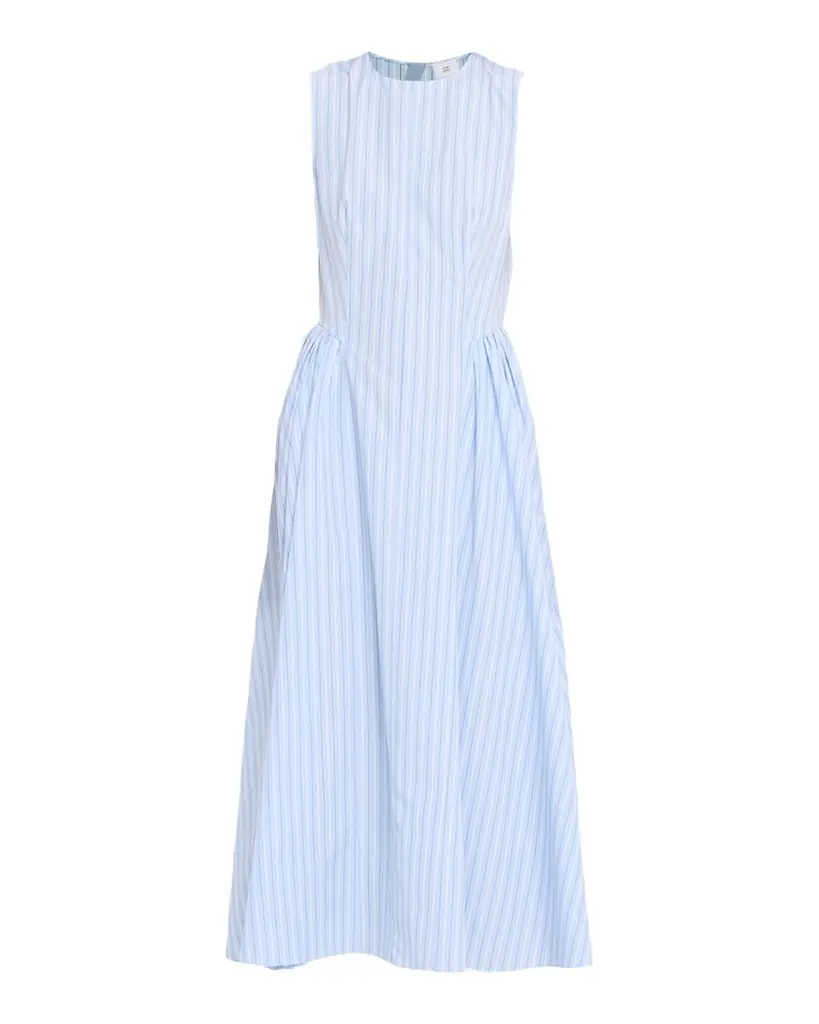 Aliena Striped Cotton Sleeveless Midi Dress Aliena Striped Cotton Sleeveless Midi Dress