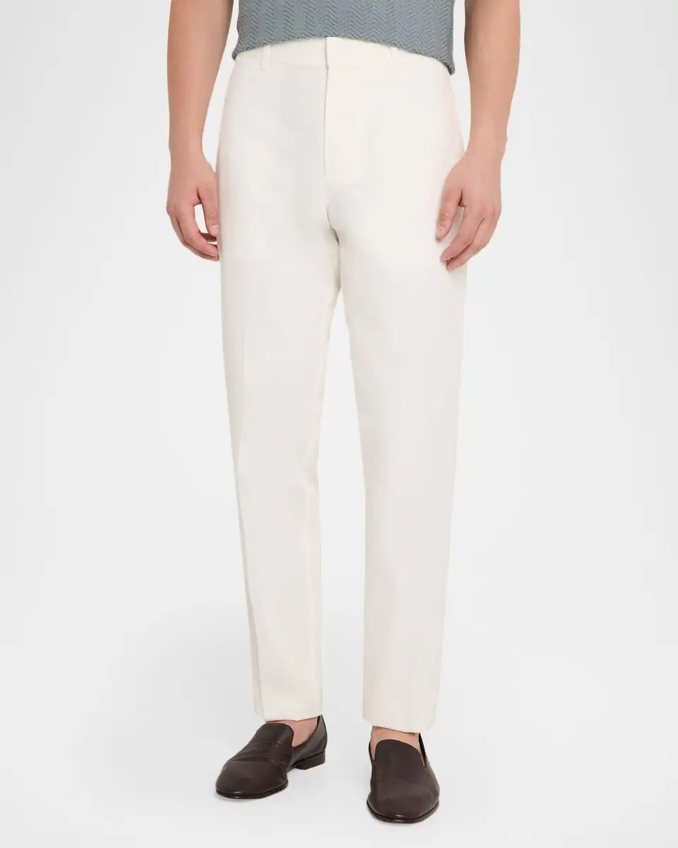 Emporio Armani Men's Cotton and Silk Flat Front Trousers | Thumbnail 3 Emporio Armani Men's Cotton and Silk Flat Front Trousers | Thumbnail 3