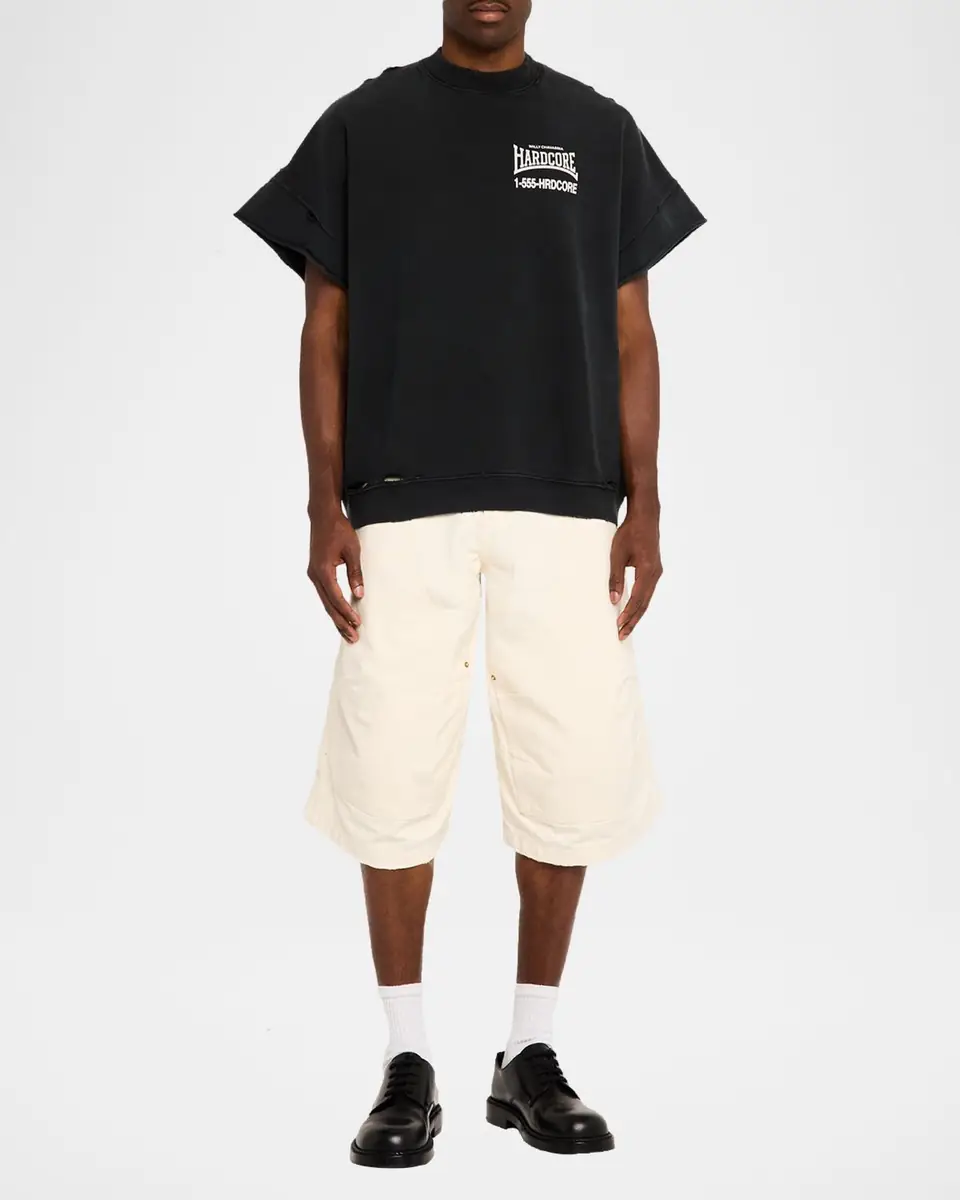 Willy Chavarria Men's Hardcore Cotton Distressed T-Shirt | Thumbnail 2
