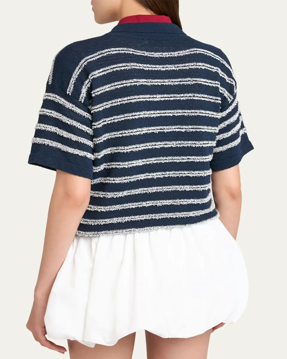 Moncler Short-Sleeve Cotton Terry Polo Top | Thumbnail 3 Moncler Short-Sleeve Cotton Terry Polo Top | Thumbnail 3