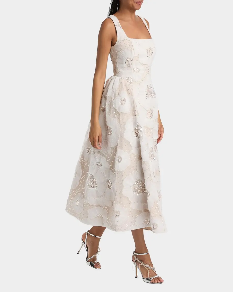 Milly Arianna Tulle Flower Beaded Dress | Thumbnail 2 Milly Arianna Tulle Flower Beaded Dress | Thumbnail 2