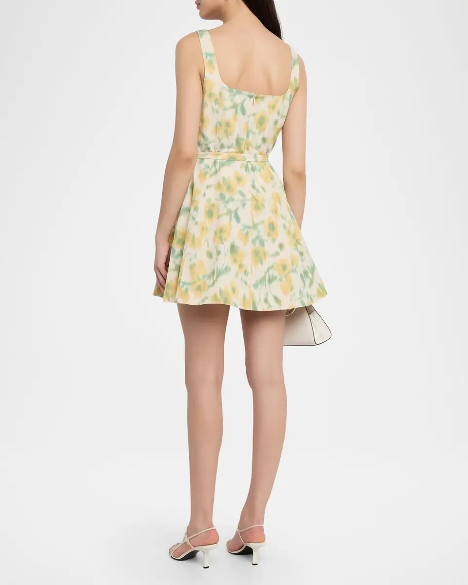 Tanya Taylor Paige Floral Taffeta Mini Dress | Thumbnail 3
