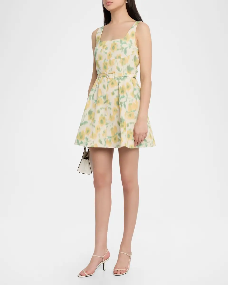 Tanya Taylor Paige Floral Taffeta Mini Dress | Thumbnail 4